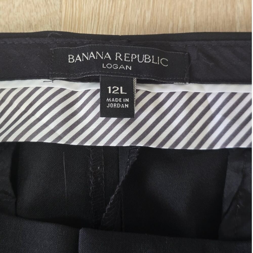 Banana Republic Logan Wool Blend Black Trouser Pants Size: 12L - Picture 3 of 4